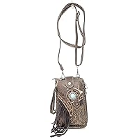Texas West Western Style Small Print Flower Agate Tassel Crossbody Cell Phone Purses Handbags with Coin Pocket in 2 colors