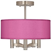Possini Euro Design Ava Modern Ceiling Light Semi-Flush Mount Fixture Brushed Nickel 14