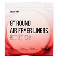 Chefman Disposable Air Fryer Liners Heat-Resistant Parchment Paper For Baskets, 100 Pack, 9” Round, Liners-100 Pack