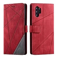 Comfortable Skin-Friendly PU+TPU Flip Phone case for Samsung Galaxy A10 A20 A21 A30 A40 A50 A70 S E Protective Cover Unique Full wrap-Around Anti-Drop Bumper(Red,A20E)