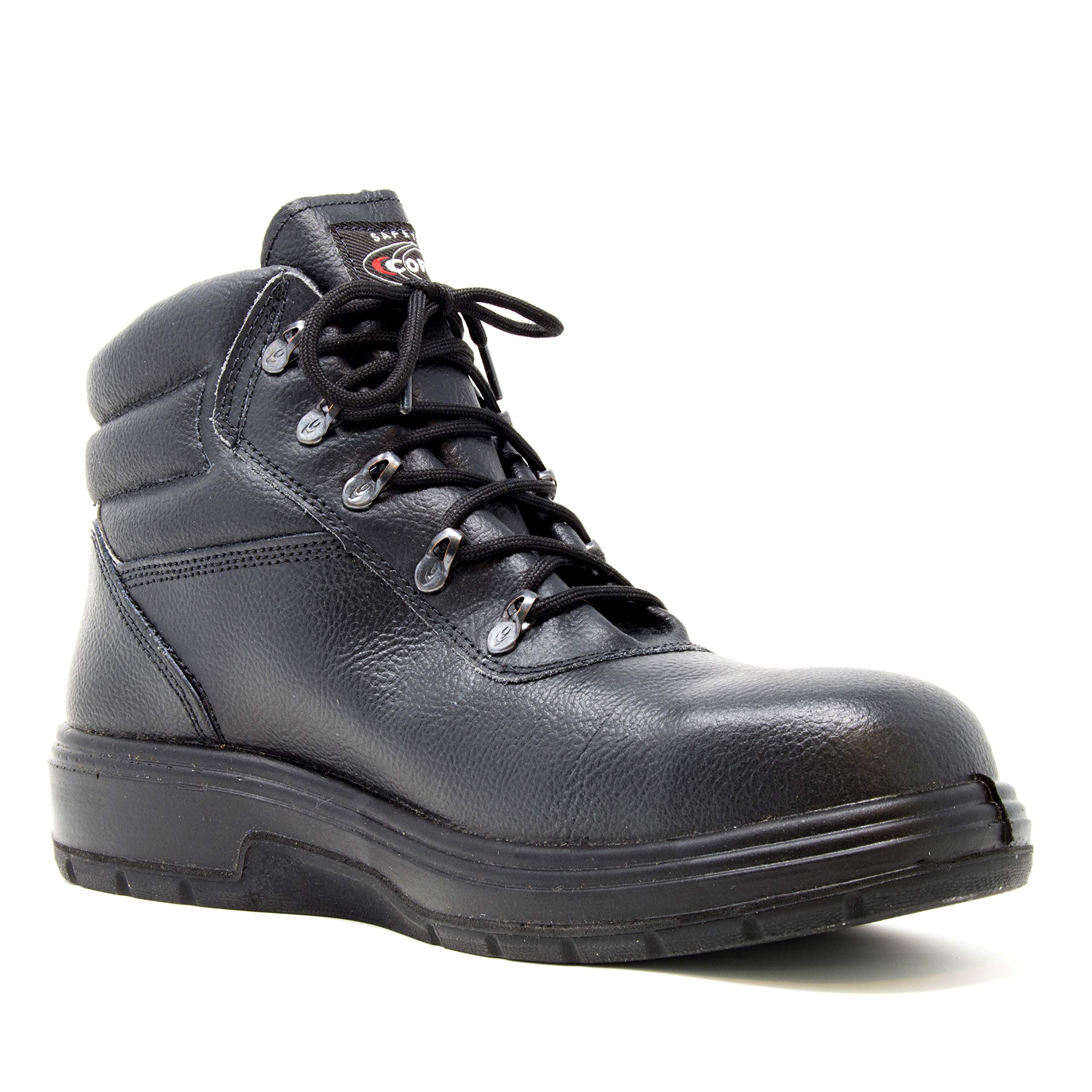 COFRA Leather Work Boots - NEW ASPHALT Treadless Footwear with Composite Safety Toe & Heat Defender Nitrile Rubber Outsole - Size 8