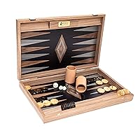 Alexandros Luxury Walnut & Oak Backgammon Set from Greece. Large Size 18 1/2
