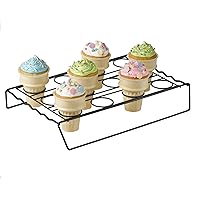 Nifty Ice Cream Cone Cupcake Baking Rack – Holds up to 12 Medium & Large Cupcake Cones, Non-Stick, Dishwasher Safe, Use for Baking, Cooling & Serving Treats