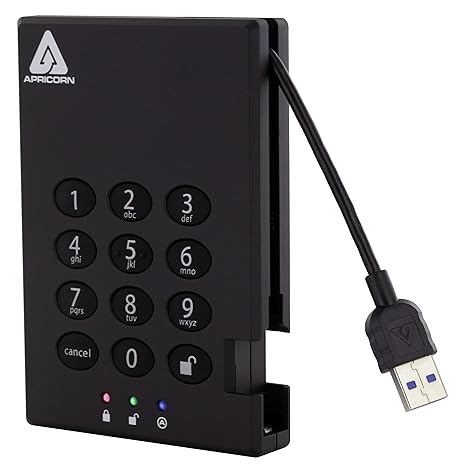 Apricorn 1TB Aegis Padlock USB 3.0 256-bit AES XTS Hardware Encrypted Portable External Hard Drive (A25-3PL256-1000) Apricorn 1TB Aegis Padlock USB 3.0 256-bit AES XTS Hardware Encrypted Portable External Hard Drive (A25-3PL256-1000)