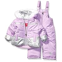 girls Snowsuit With Snowbib and Puffer Jacket