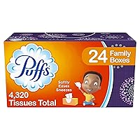 Puffs, Everyday Non-Lotion Facial Tissues, 24 Family Boxes, 180 Tissues per Box (4320 Tissues Total)