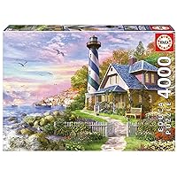 Educa - Lighthouse at Rock Bay - 4000 Piece Jigsaw Puzzle - Puzzle Glue Included - Completed Image Measures 53.5