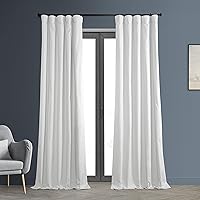 HPD Half Price Drapes Cotton True Blackout Curtains 96 inches Long Solid Thermal Insulated Window Treatment Curtain 50 X 96 (1 Panel), PRCT-BO09B-96, Whisper White, 50W x 96L