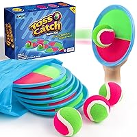 Ayeboovi Kids Toys Toss and Catch Ball Set with 6 Paddles 3 Balls Outdoor Games for Kids Beach Pool Yard Games Toys for 3-12 Years Old Boys Girls Kids Adults Family Birthday Easter Gifts