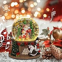 MUMTOP Christmas Snow Globes, Snow Globes for Kids Girls and Boys, Santa Snow Globe Musical with 6 Color Changing LED Lights Christmas Birthday Gift Decor(Carousel and Walnuts Soldiers)