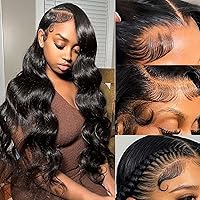 26 Inch Body Wave Lace Front Wigs Human Hair Pre Plucked with Baby Hair 180% Density 13x4 HD Lace Front Wigs for Black Women Glueless Wigs Unprocessed Brazilian Virgin Human Hair