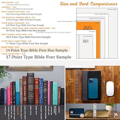 KJV Holy Bible, Giant Print Standard Size Faux Leather Red Letter Edition - Ribbon Marker, King James Version, Purple Two-tone
