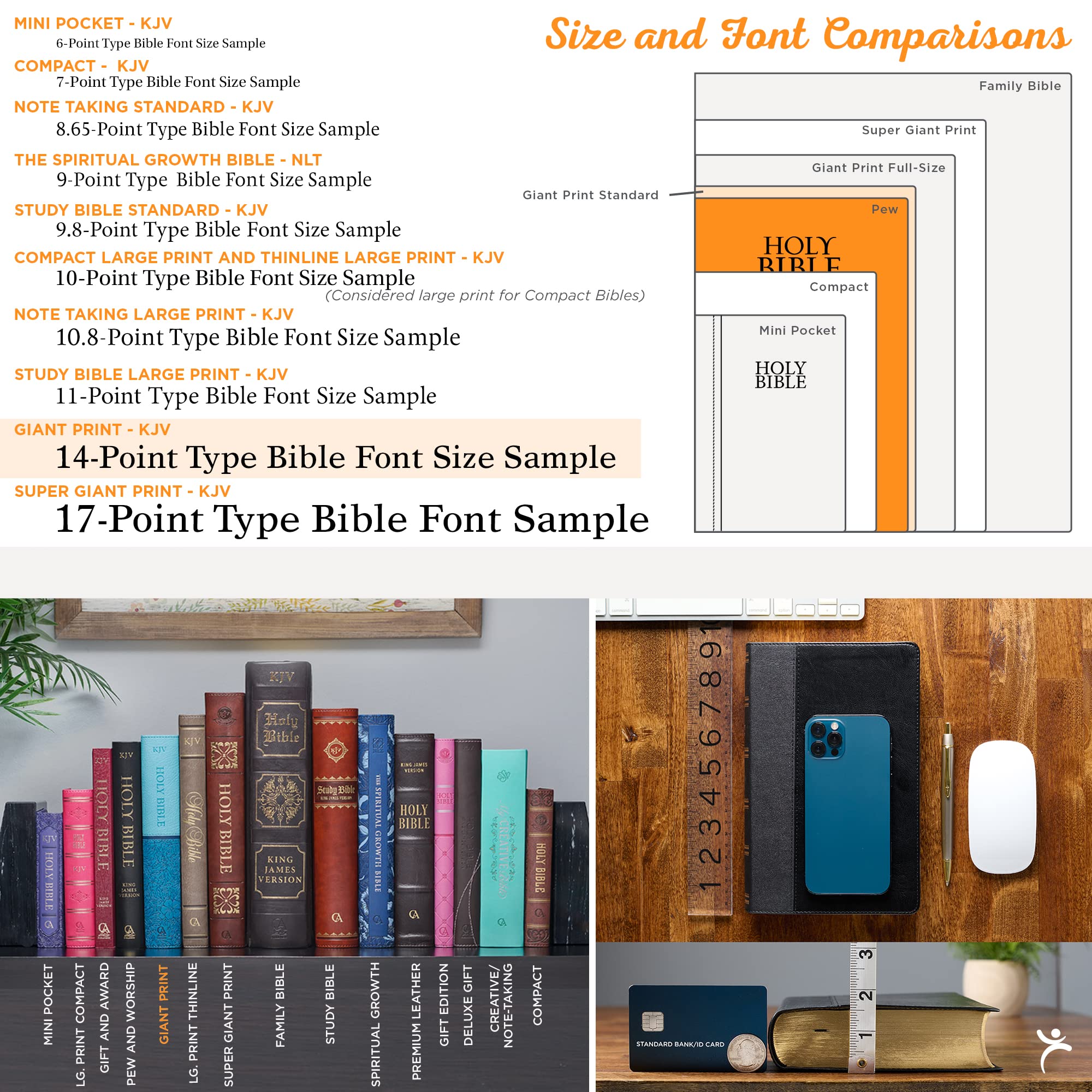 KJV Holy Bible, Giant Print Standard Size Faux Leather Red Letter Edition - Thumb Index & Ribbon Marker, King James Version, Dark Brown