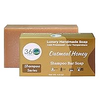 Oatmeal Honey Shampoo Bar Soap - Vegan Oatmeal Hair Bar: Handmade, Growth Oils, Prevents Loss & Flakes, TSA-OK, Gentle for All, for Hair/Body/Beard
