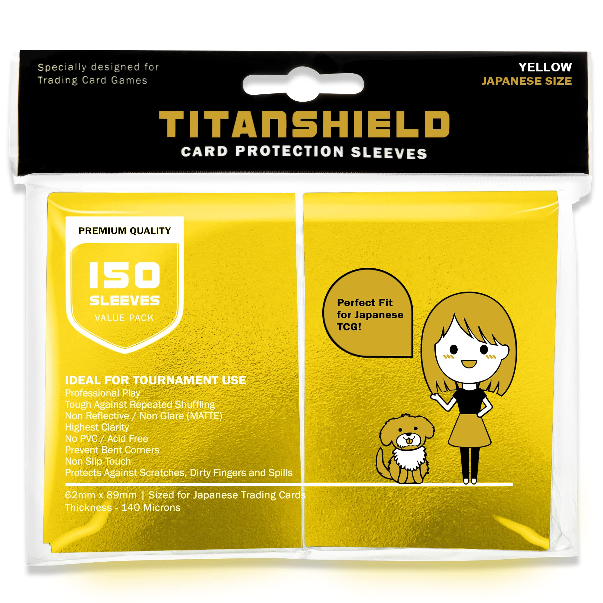 Mua TitanShield (150 Sleeve/Yellow) Small Japanese Sized Trading Card  Sleeves Deck Protector for Yu-Gi-Oh, Cardfight!! Vanguard & More trên   Anh chính hãng 2023
