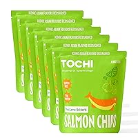 Tochi Norwegian Salmon Skin Chips - Healthy, Premium, Low Carb, Diabetic Friendly, Gluten free, High Protein, Omega-3’s & Collagen - similar to pork rinds, chicken skin chips - Thai Lime Flavor (0.9 oz (6 Pack))