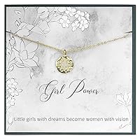Femme Girl Power Feminism Womens Jewelry Little Girls with Dreams Become Women with Vision Quote Jewelry