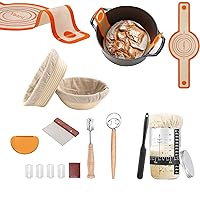 YAANI Ultimate Sourdough Starter Kit, Banneton Bread Proofing Basket Bundle