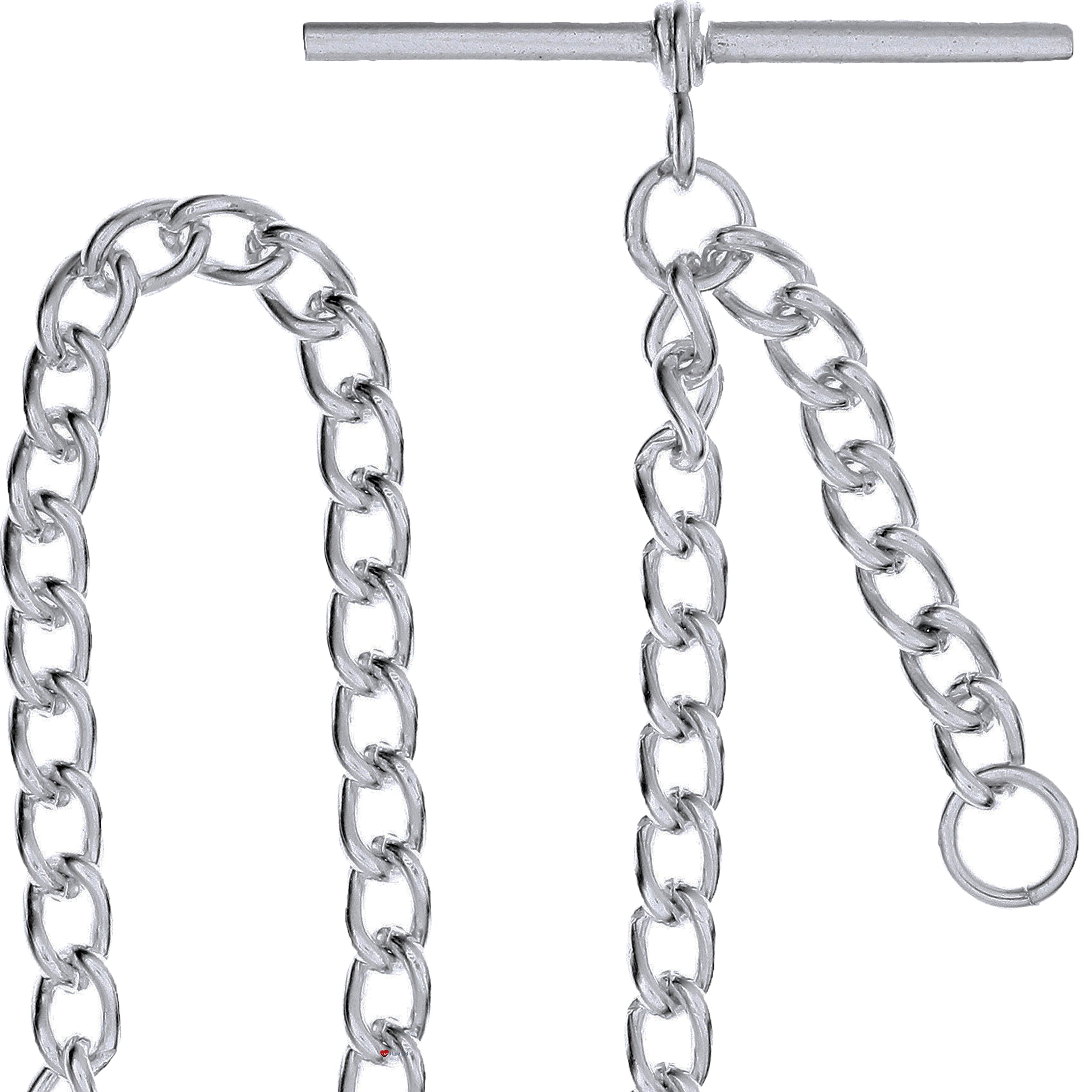 I LUV LTD Single Albert Chain for Pocket Watch - Sterling Silver - Gift Gents