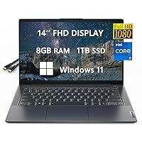 2023 Newest Upgraded Ideapad 5i Laptop for Student & Business by Lenovo, 14'' FHD Computer, Intel Core i7-1165G7(4-Core), 8GB RAM|1TB SSD, Wi-Fi 6, Fingerprint Reader|, Windows 11|Grey|Free HDMI Cable