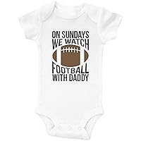 Baby Onesie Gift Set Sunday Watch Football Daddy Newborn - 24 Month Unisex Bundle