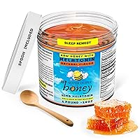 Calming Honey with 10mg Melatonin per Serving - Sweet Dreams & Tranquil Sleep - Pure, Raw, Unfiltered & Natural Formulation - Cinnamon Flavor - Made in USA - 1 Pound Jar