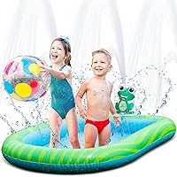 Splashin'kids 3 in 1 Inflatable Sprinkler Pool for Kids, Baby Pool, Kiddie Pool, Toddlers Wading Swimming Water Outdoor Toys Babies Boys Girls Small (Small and Large Size)