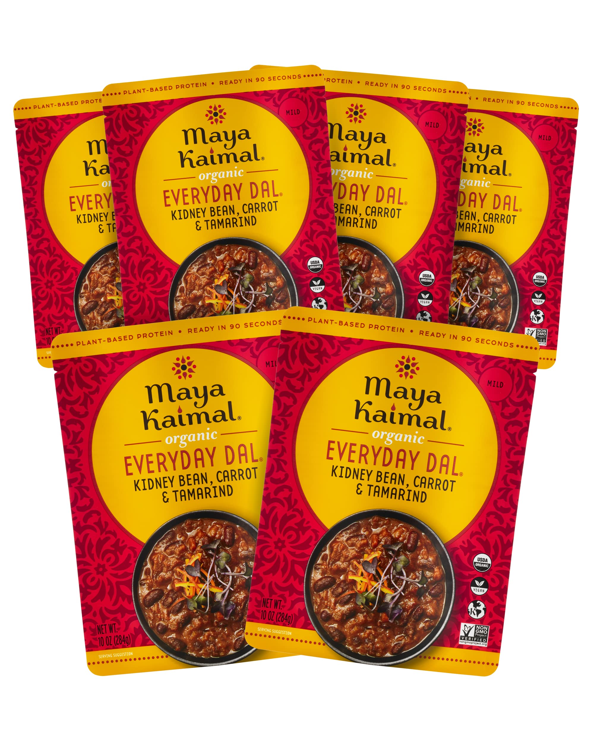 Maya Kaimal Foods - Organic Indian Everyday Dal - Kidney Bean 10oz - Fully Cooked with Carrots and Tamarind - Vegan - Microwavable - Ready to Eat -...