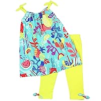 Deux par Deux Little Girls' Top and Leggings Set Cold Press Fashion, Sizes 12M-6