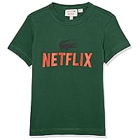 Lacoste Girls' Kid's Short Sleeve Netflix Graphic Tee Shirt