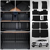 Floor Mats Compatible with 2022-2024 Mitsubishi Outlander 7 Seats Cargo Mat Cargo Liner All Weather Back Seat Cover Protector 2023 Outlander Accessories (Trunk Mat+Backrest Mats+Floor Mats)