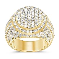 10K SOLID YELLOW GOLD 4.50 CARAT REAL DIAMOND ENGAGEMENT RING WEDDING PINKY BAND