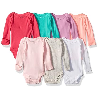 Carter's Baby Girls' 7-Pack Long-Sleeve Bodysuits