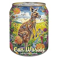 Can Worlds Coloring Book for Adults: 70 Grayscale Designs of Animals & Nature Bloom Inside Cans for Stress Relief & Relaxation