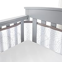 BreathableBaby Breathable Mesh Liner for Full-Size Cribs, Deluxe 4mm Mesh, Woodland Leaves (Size 4FS Covers 3 or 4 Sides)