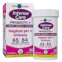 Vital Planet - Intense Care Vaginal pH & Urinary Probiotics Plus Prebiotics, Postbiotics, Parabiotics, Complete 4-in-1 Supplement for Women, 65 Billion and 64 Strains, Digestive and Immune, 30 ct