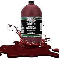 Crimson Red Acrylic Ready to Pour Pouring Paint - Premium 64-Ounce Pre-Mixed Water-Based - for Canvas, Wood, Paper, Crafts, Tile, Rocks and More