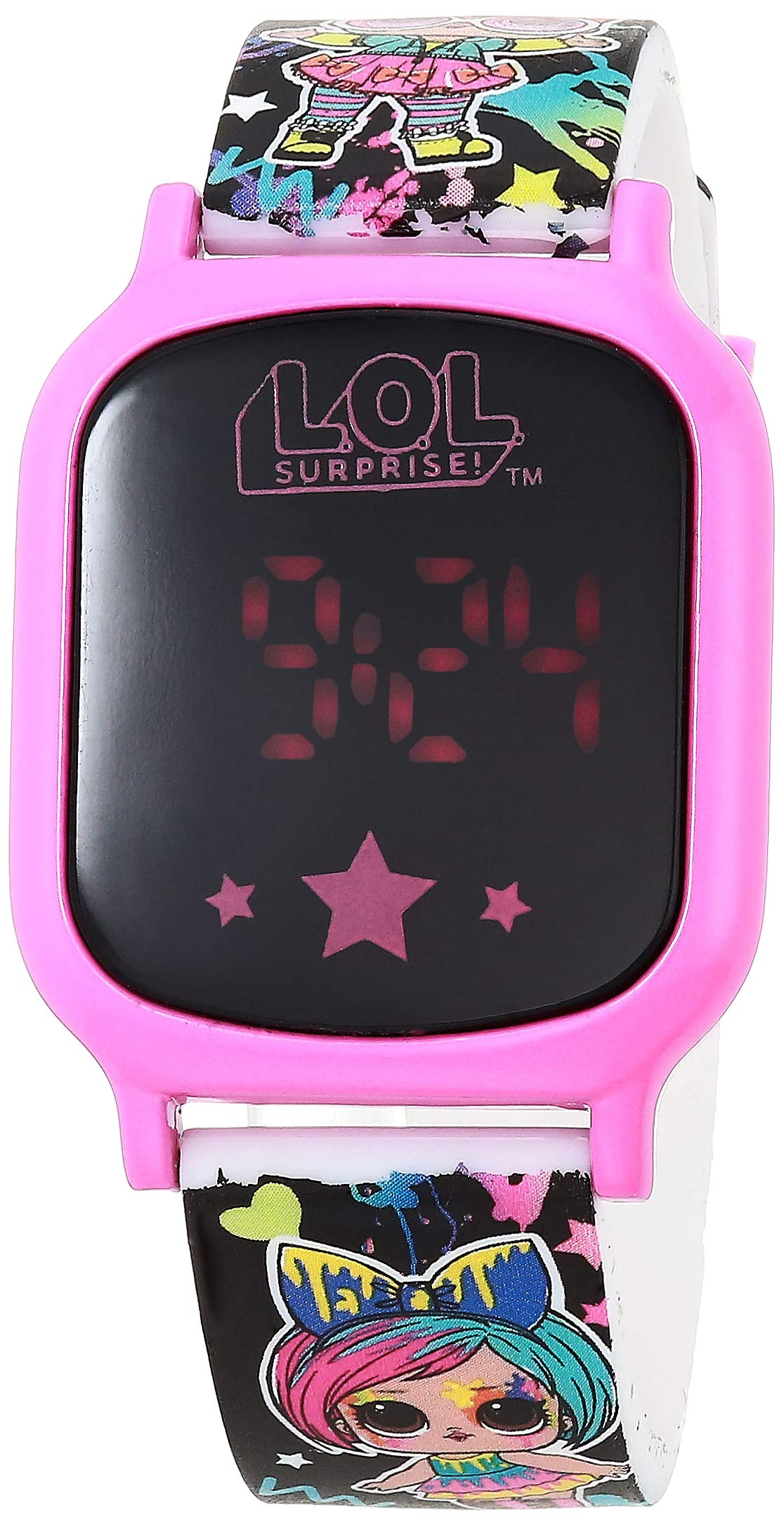 L.O.L. Surprise Kids' Touch LED Digital Watch, with Character Details on Watch Band Model: LOL4338AZ