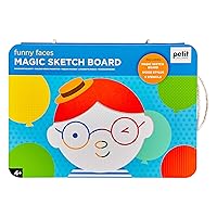 Petit Collage Funny Faces Magic Sketch Board – Reusable Sketching Toy for Kids – Creative Toys for Ages 4+ – Ideal Travel Activity for Toddlers and Children