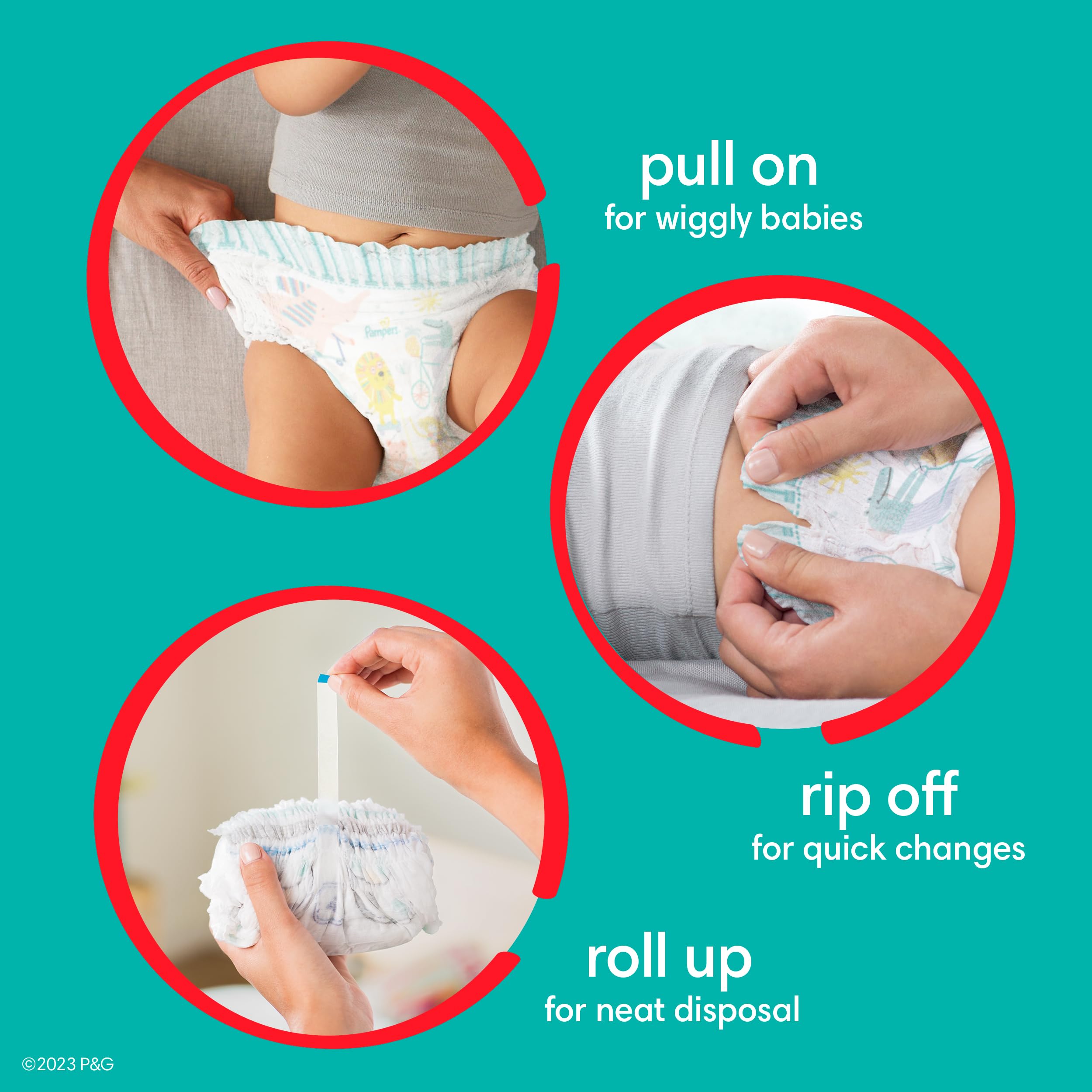 Diapers Size 6, 104 Count - Pampers Pull On Cruisers 360° Fit Disposable Baby Diapers with Stretchy Waistband, (Packaging & Prints May Vary)