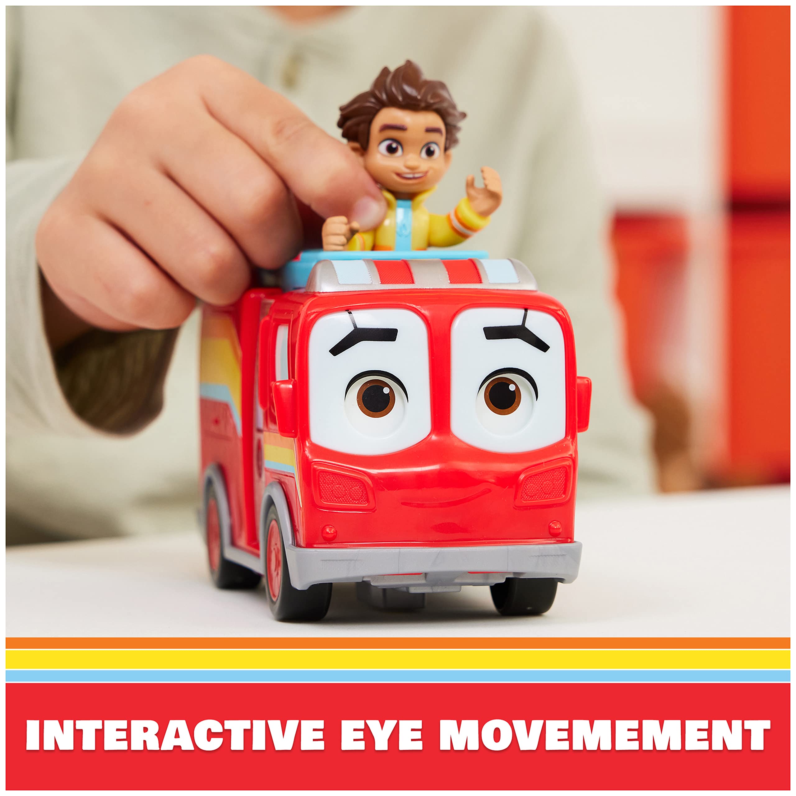 Disney Junior Firebuds, Bo and Flash, Action Figure and Fire Truck Vehicle with Interactive Eye Movement, Kids Toys for Boys and Girls Ages 3 and up!