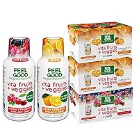 Vita Fruits and Veggies Immune Support Shot Supplements, 25 Organic Fruits and Veggies, Ready to Drink Immunity Booster, 20 Orange and 10 Fruit Punch, Combo Pack of 30