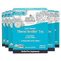Earth Mama Organic Throat Soothie™ Tea with Elderflower | Immune Support Formulated without Licorice | Safe for Kids & During Pregnancy, 16 Teabags Per Box (6-Pack)