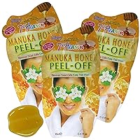 Manuka Honey Mask, Easy Peel-Off Mask with Manuka Honey, Jasmine and Aloe Vera, Assists you in Removing Dead Cells, Smooth Skin, Problem Skin, 0.3Fl Oz, Sachet.