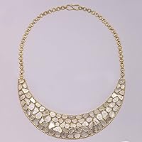 41.00 CTW Natural Diamond Polki 14K Gold Plated Bib Necklace 925 Sterling Silver Handmade Ethnic Wear Wedding Slice Diamond Jewelry