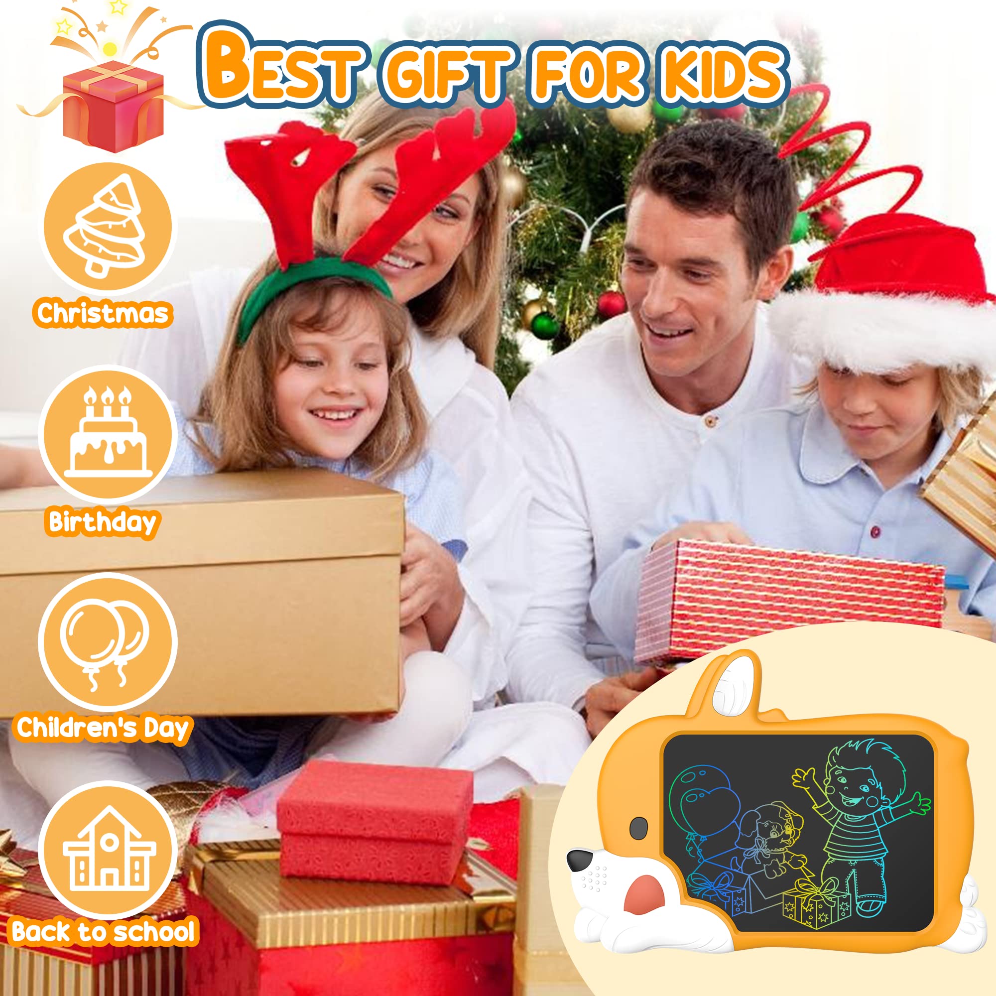 LCD Writing Tablet for Kids Colorful Screen Doodle Board - 11 Inch Electronic Erasable Kids Drawing Tablet Educational Learning Toys Kids Christmas Birthday Gifts for 3 4 5 6 7 8 Year Old Girls Boys