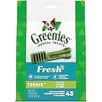 Greenies TEENIE Natural Dental Care Dog Treats Mint Fresh Flavor, 12 oz. Pack (43 Treats)
