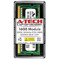 A-Tech 16GB RAM Replacement for CT204864BF160B | DDR3/DDR3L 1600MHz PC3L-12800 (PC3-12800) CL11 SODIMM 2Rx8 1.35V Non-ECC SO-DIMM 204-Pin Laptop, Notebook Memory Module