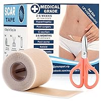 Silicone Scar Tape (Silicone Scar Sheets) for Surgical Scars Tummy Tuck Scar Eraser Keloid Scars from Burns Cuts and Injuries Reusable Scar Removal Advanced Scar Treatment Tape-1.6’’*12’’ Roll