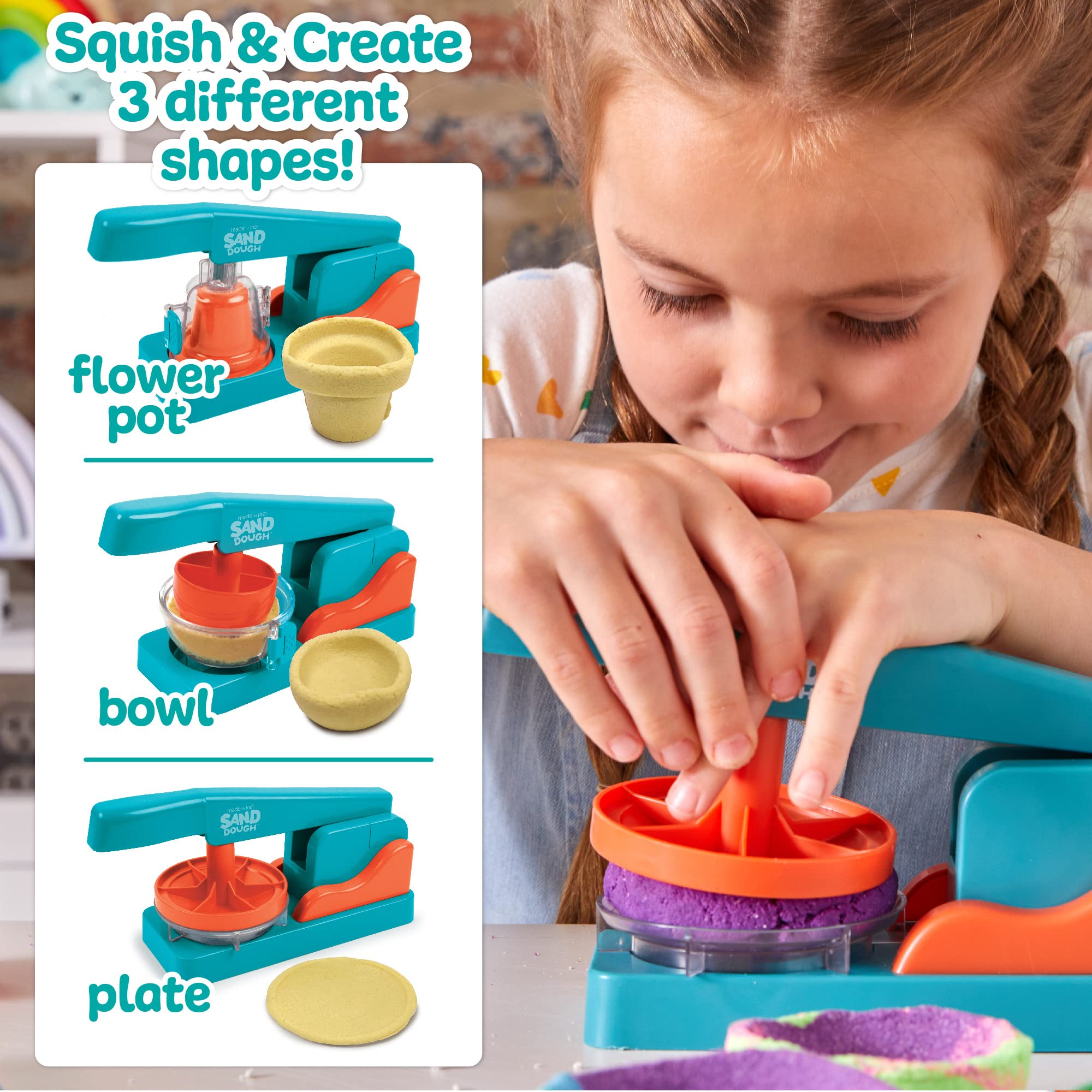 Made By Me! Sand Dough Sculpt & Paint Creations! Pottery Press, Sand Dough Bowl Kit, Paint & Create Your Own Pottery, Mess-Free Pottery Kit for Kids, Great Arts & Craft Activity for Ages 6, 7, 8, 9